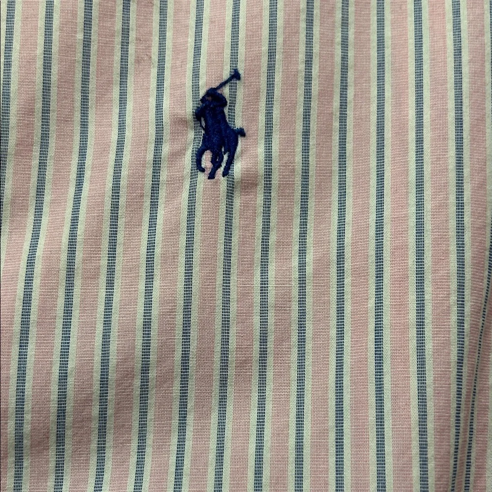 Vintage Ralph Lauren Shirt Men's Small Pink/Blue Striped Preppy Collegiate - Picture 3 of 13